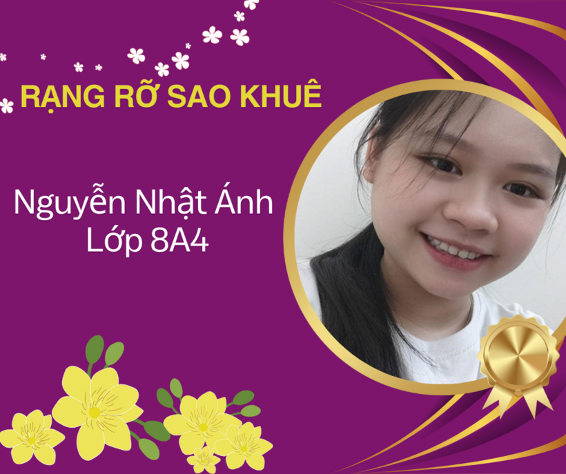 Nguyễn Nhật Ánh học sinh lớp 8A4 vẻ đẹp rạng rỡ sao Khuê của THCS Nguyễn Trãi, quận Ba Đình