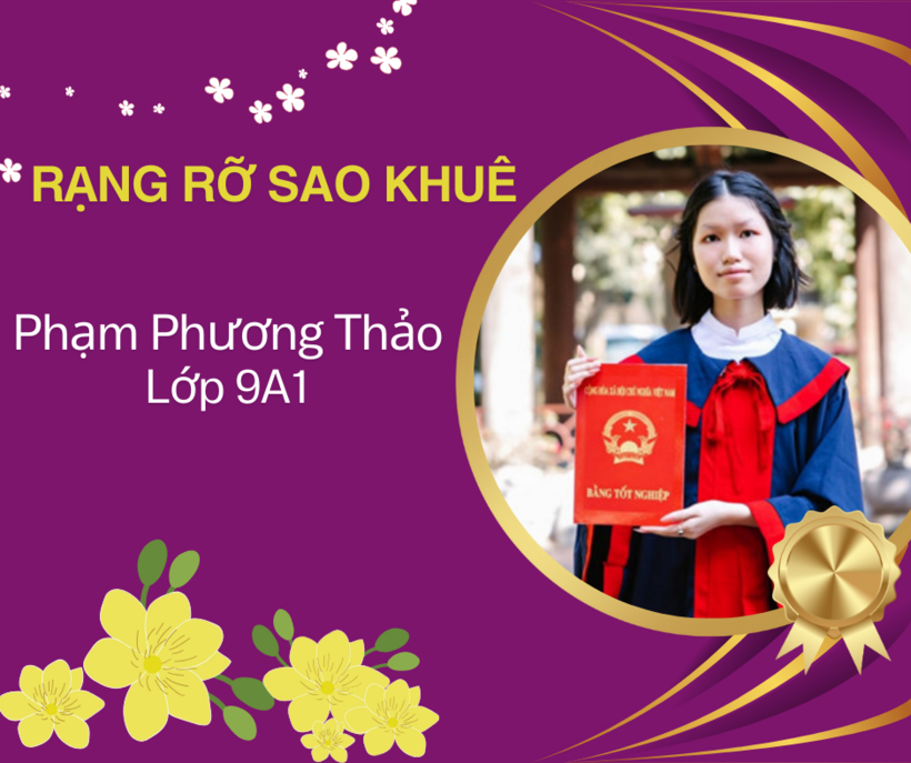 Phạm Phương Thảo học sinh lớp 9A1 vẻ đẹp rạng rỡ sao Khuê của THCS Nguyễn Trãi, quận Ba Đình